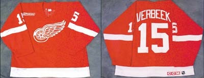 1999-00 Pat Verbeek Detroit Red Wings Game Worn Jersey