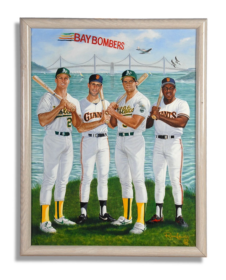 Baseball Memorabilia - "Bay Bombers" Original Painting by Ron Lewis