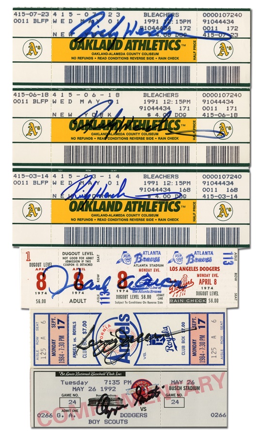 Baseball Memorabilia - Important Baseball Game Signed Full Tickets (6)