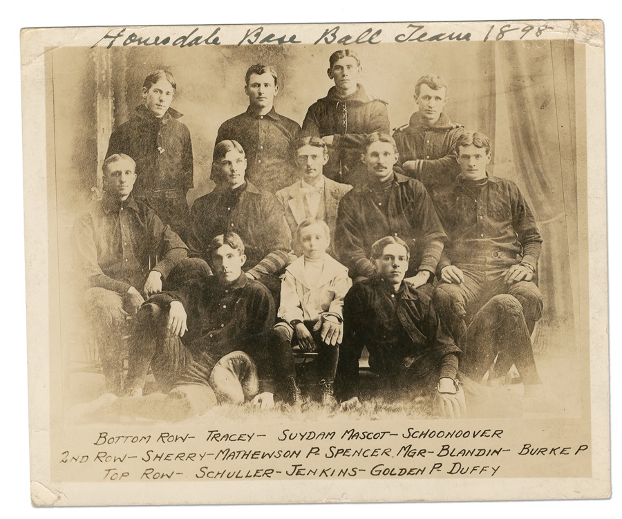 Baseball - 1898 Christy Mathewson Team Photograph - Earliest Known