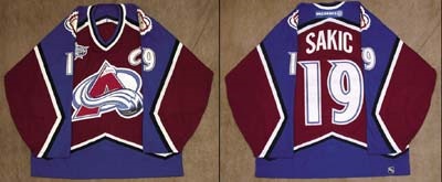 Hockey Sweaters - 2000-01 Joe Sakic Colorado Avalanche Worn Jersey