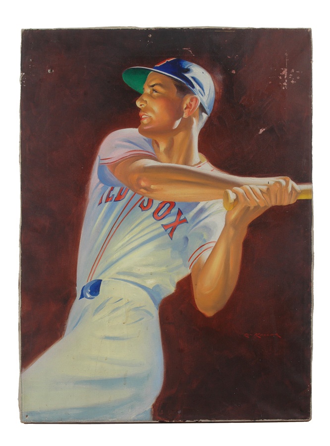 Ted Williams 1946 World Series Program Cover Painting