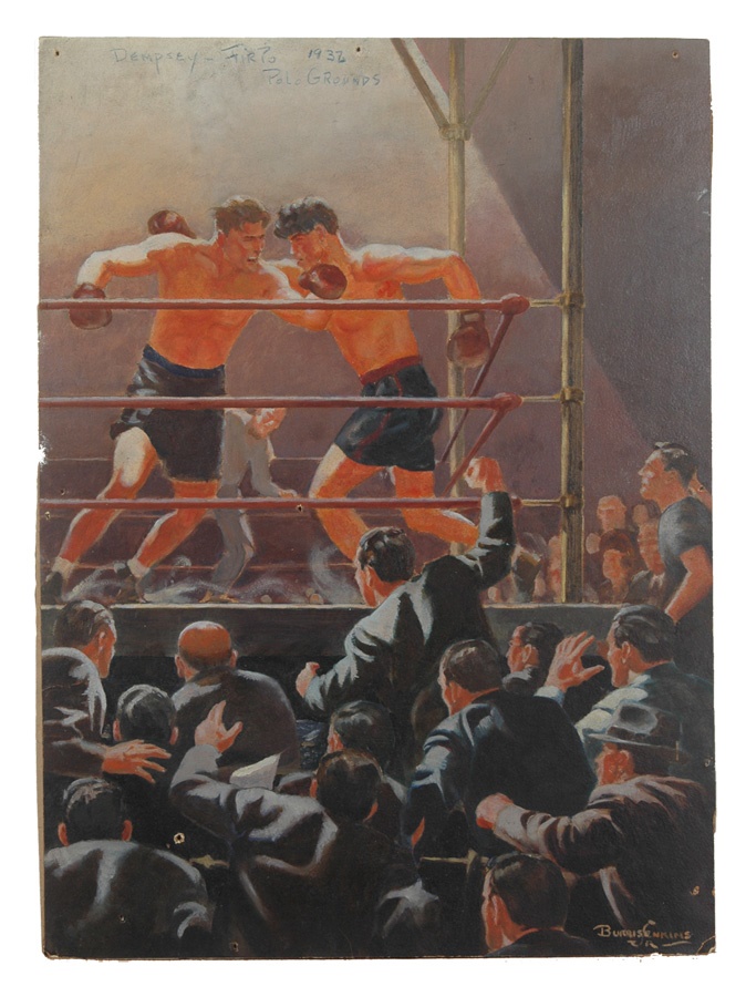 The Harry M. Stevens Collection - Burris Jenkins Dempsey v Firpo Original Painting