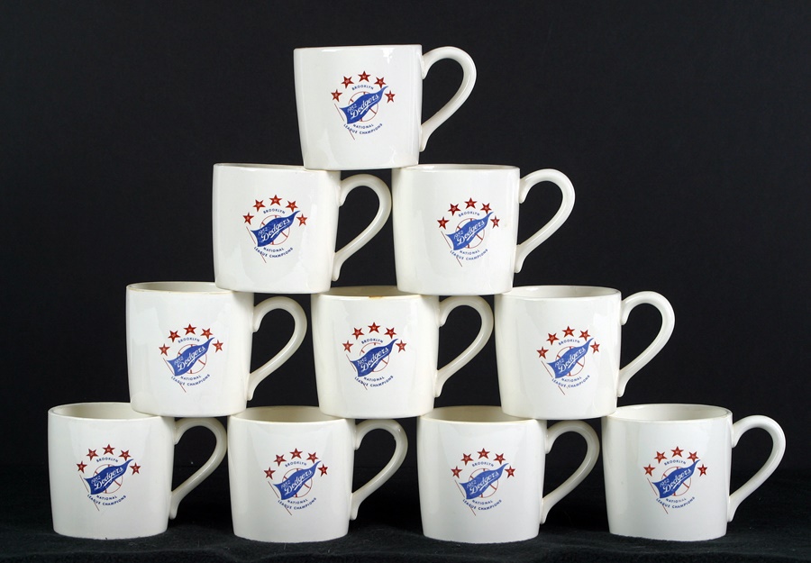 1952 National League Champion Brooklyn Dodgers Coffee Mugs (10)