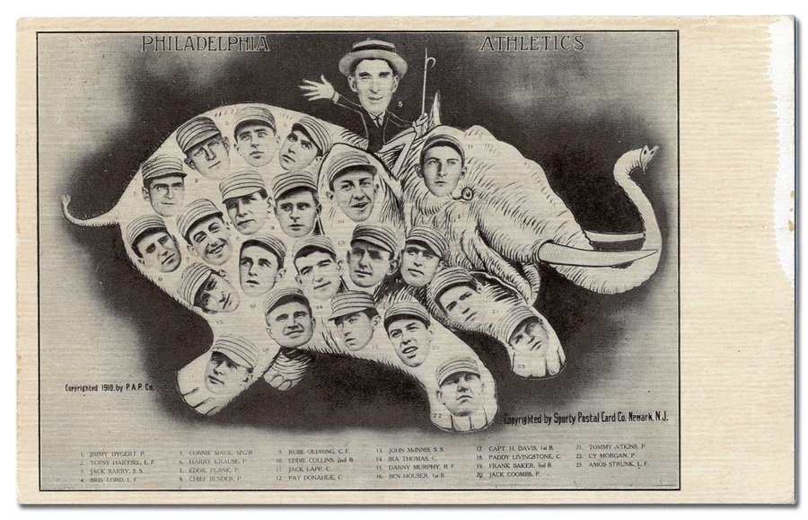 Baseball Memorabilia - 1910 Philadelphia Athletics Postcard