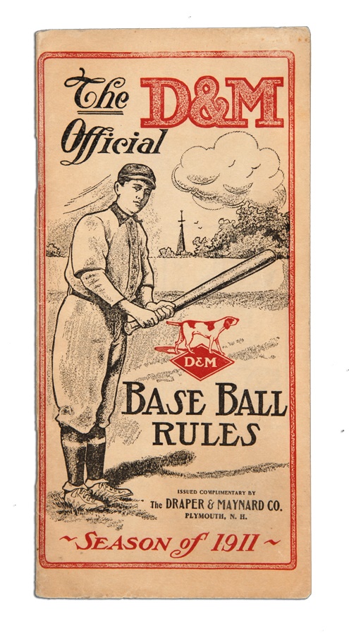Baseball Memorabilia - 1911 D&M Baseball Rule Book with Ty Cobb Cover