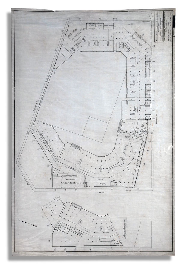 - 1934 Fenway Park Original Drawing For Blueprint