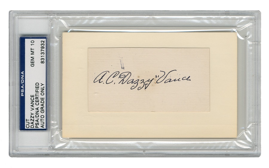 - Dazzy Vance Signature (PSA GEM MT 10)