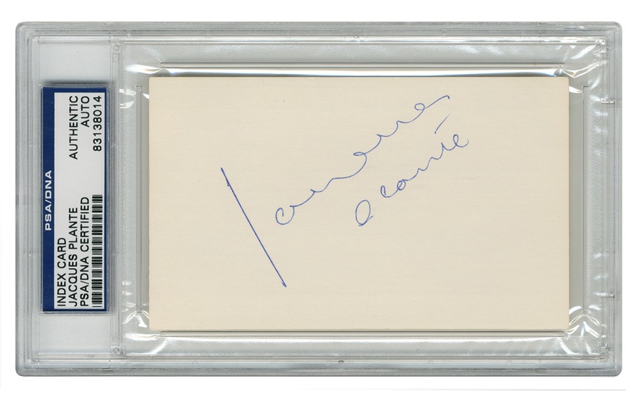 The John Leptich Collection - Jacques Plante Signature