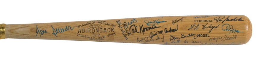 - 1969 New York Mets Signed Photo and Signed Bat