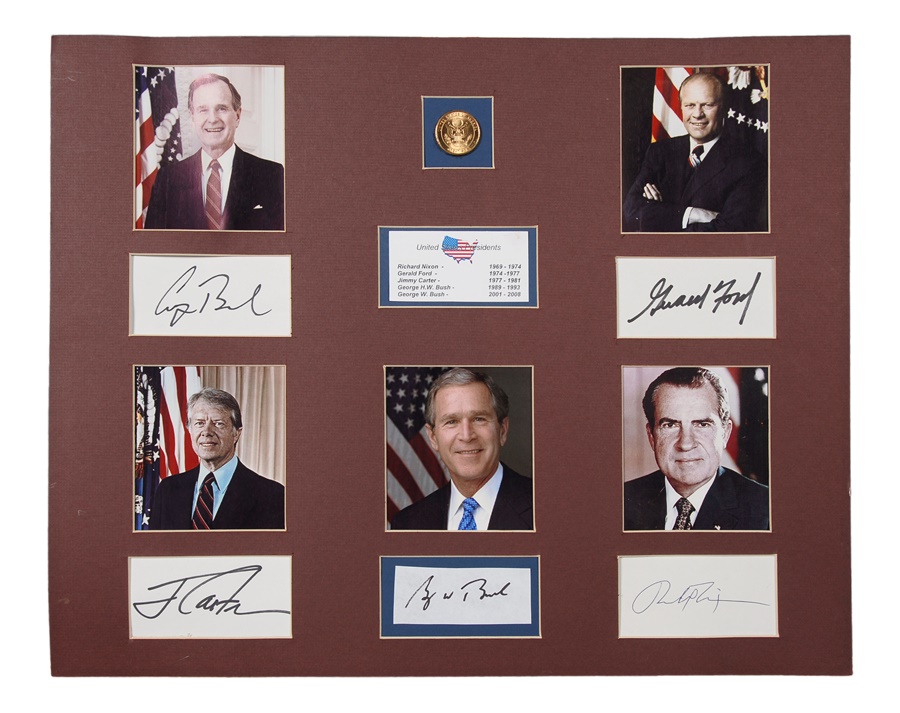 Rock And Pop Culture - Five Presidents Autographed Display