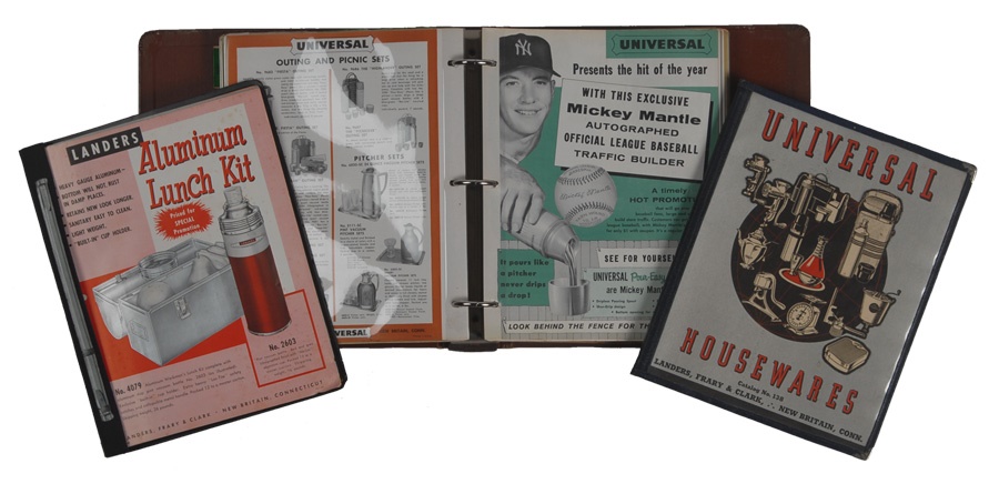 - 1957 Mickey Mantle Full Color Advertising Sheet in Salesman’s Sample Books (3)