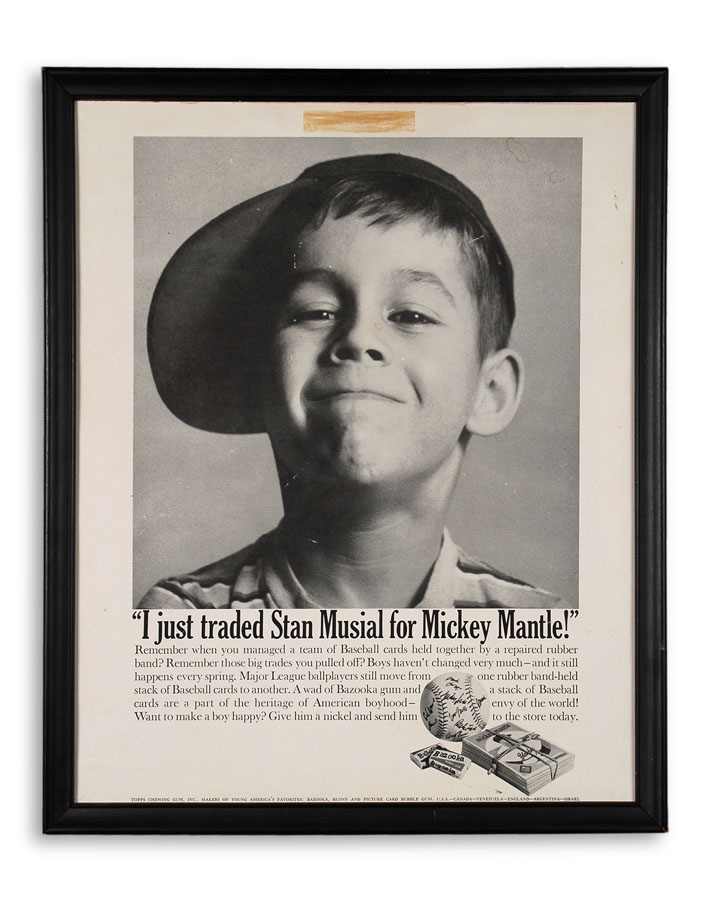 - 1959 Mickey Mantle Topps Advertising Sign