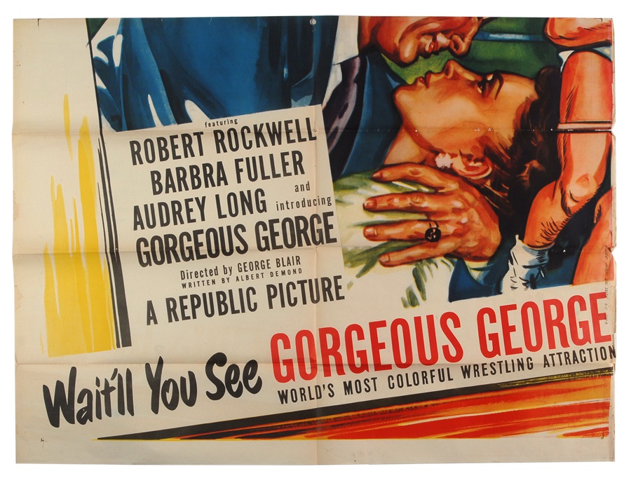 - 1949 Gorgeous George “Alias The Champ” 6-Sheet Film Poster (81x81”)