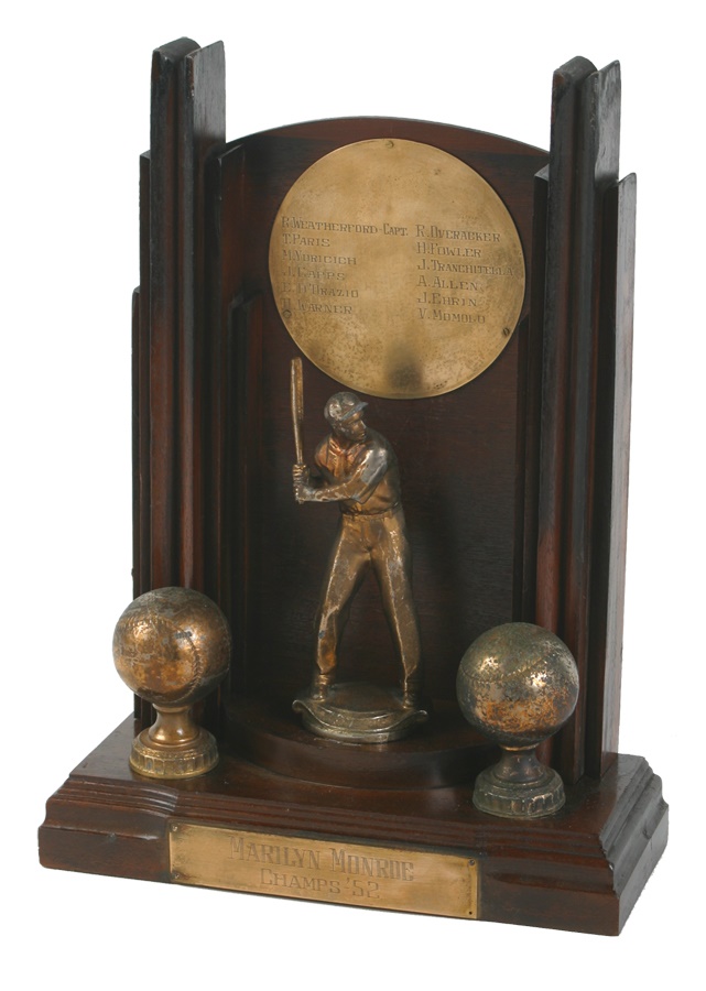 Baseball Memorabilia - 1952 Marilyn Monroe Baseball Trophy