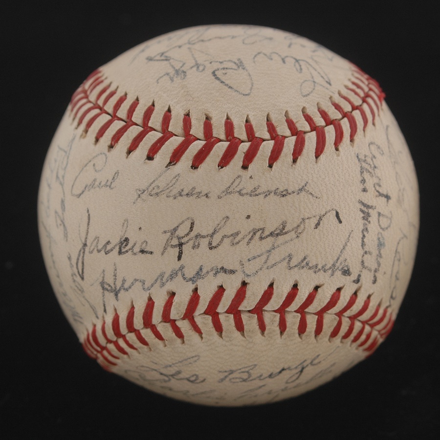The Sal LaRocca Collection - 1946 Motreal Royals Team Signed Baseball with Jackie Robinson