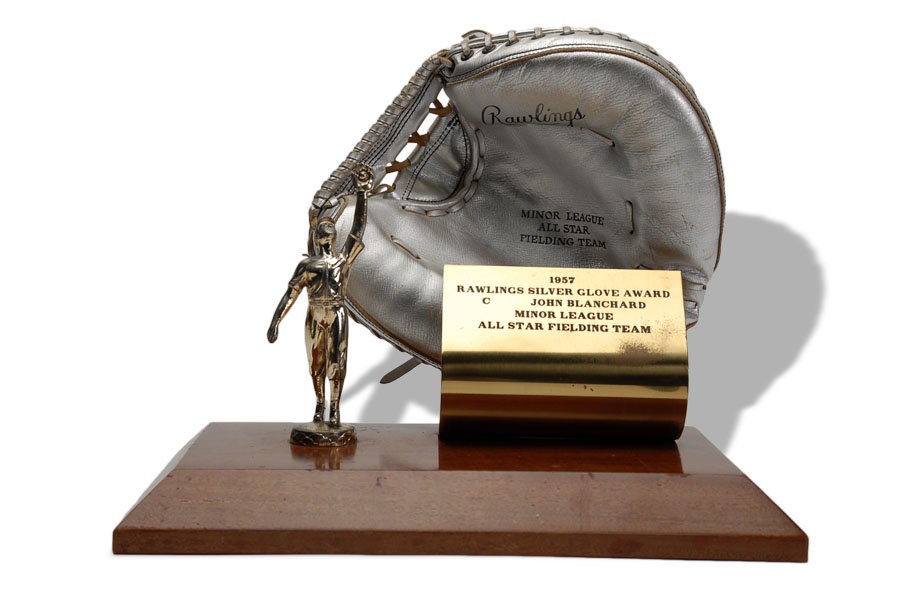 Sports Rings And Awards - 1957 Johnny Blanchard Rawlings Gold Glove Award