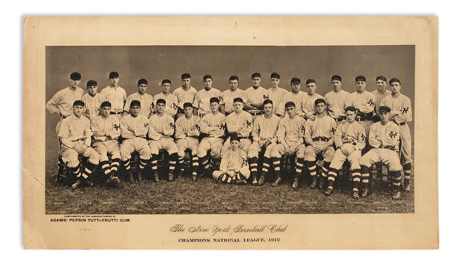 Baseball Memorabilia - 1912 Adam's Pepsin New York Giants Team Photo