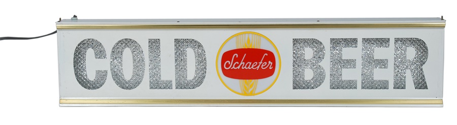 Baseball Memorabilia - 1960s Schaeffer Beer Lighted Sign from Yankees/Mets Era