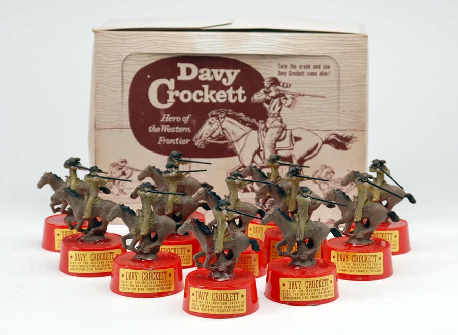 Rock And Pop Culture - Case of 1955 Davy Crockett Windup Toys in Original Pop-Up Display Box