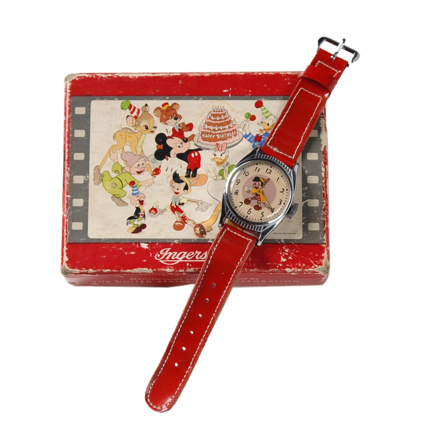 Rock And Pop Culture - 1948 Pinocchio “Birthday Series” Wristwatch in Original Box