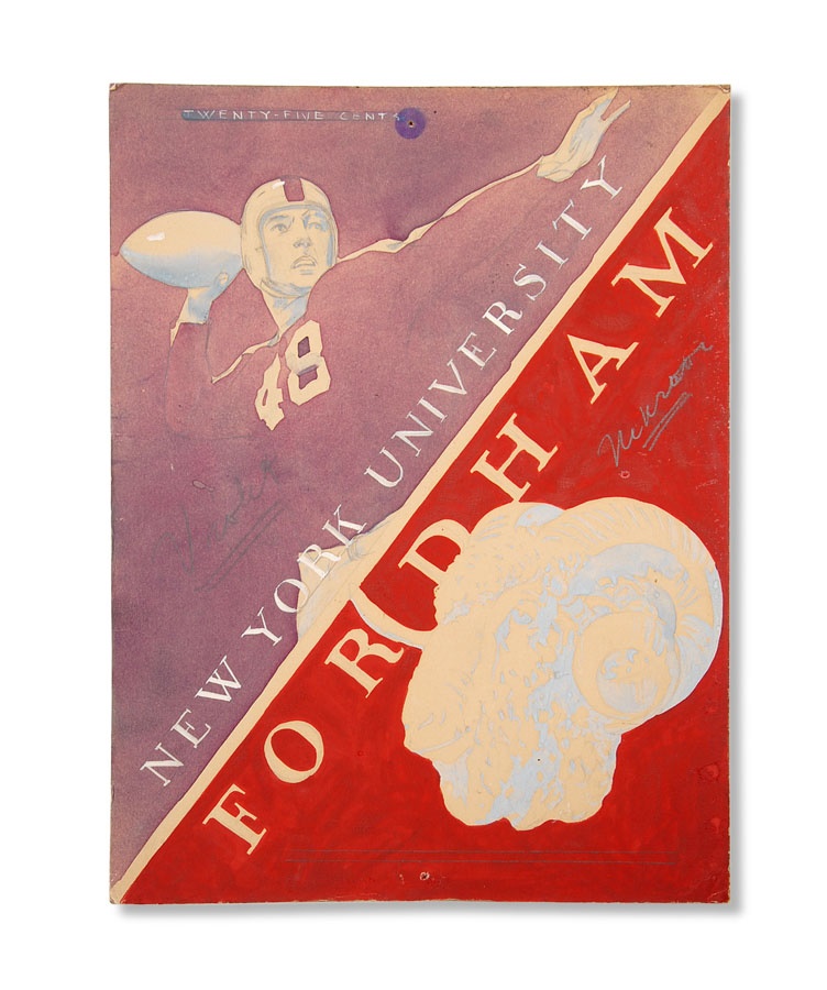 - Harry M. Stevens Football Programs Original Cover Art (5)