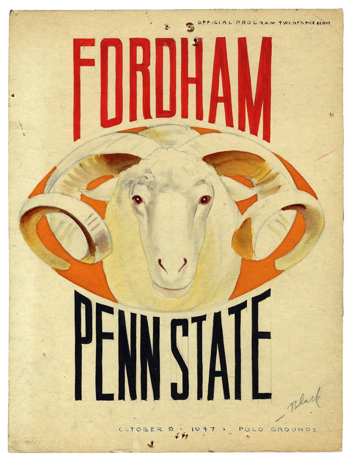 1947 Fordham vs. Penn State Football Program Cover Art