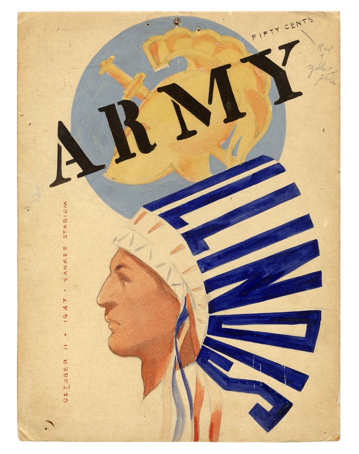 The Harry M. Stevens Collection - 1947 Army vs. Illinois Football Program Cover Art
