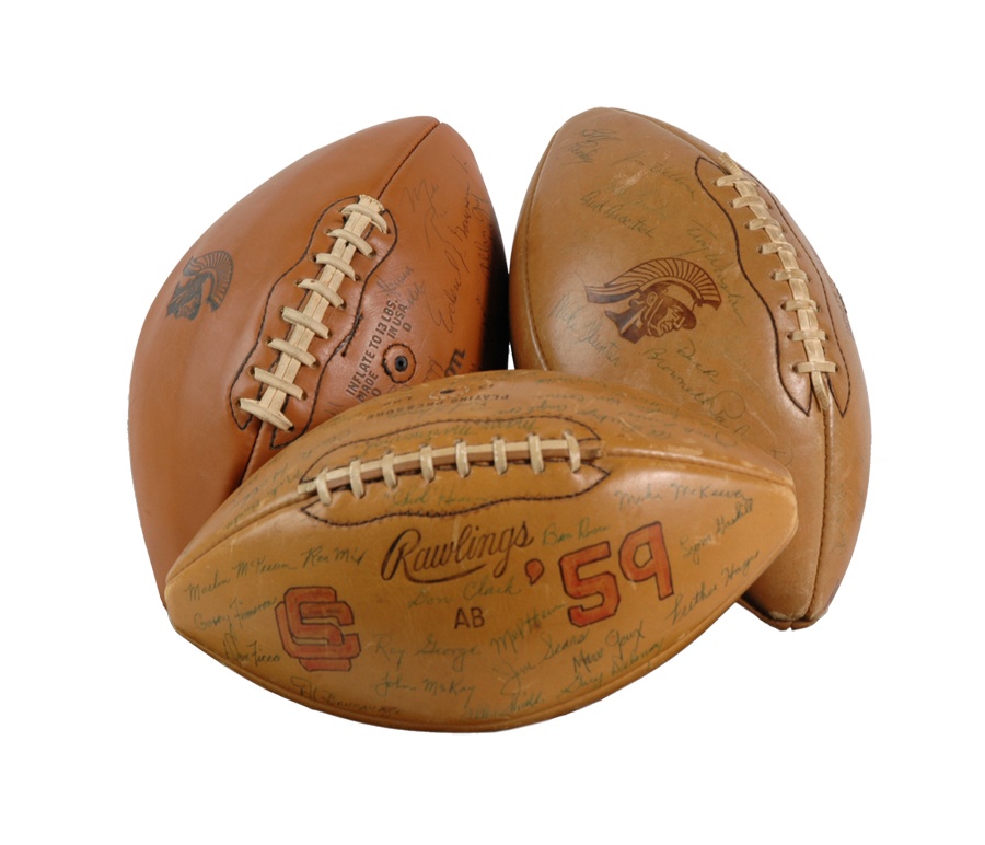 - Vintage Autographed Trojan Footballs (3)