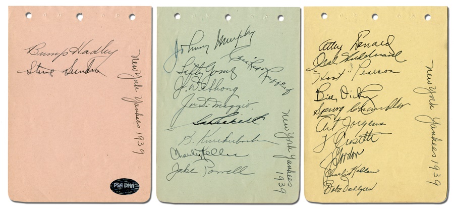 - 1939 New York Yankees Team Signed Album Pages