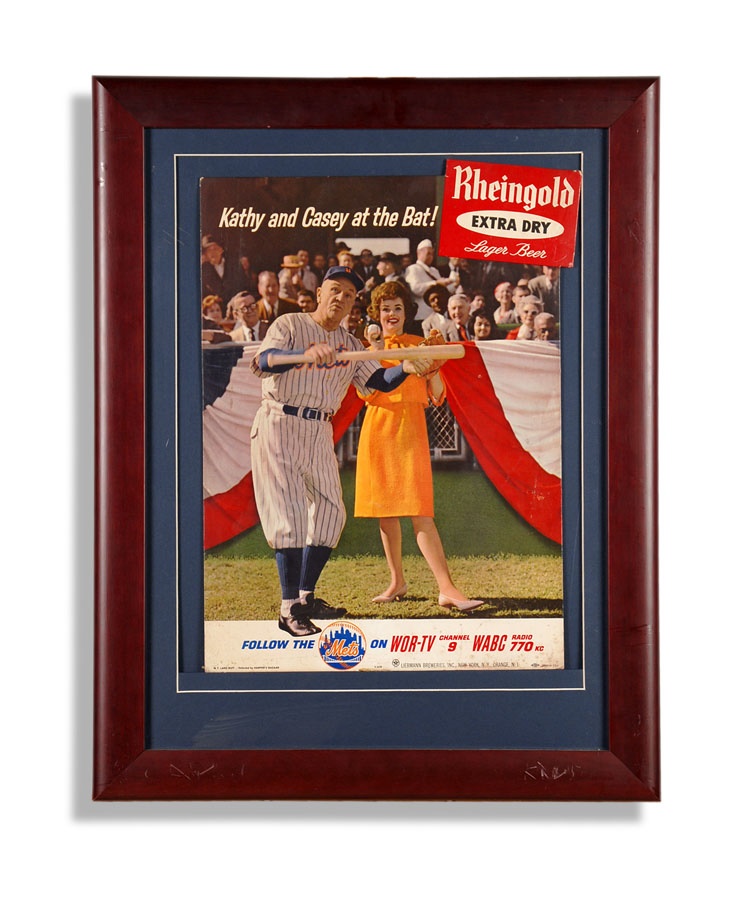 Baseball Memorabilia - 1962 Casey Stengel New York Mets Rheingold Advertising Display