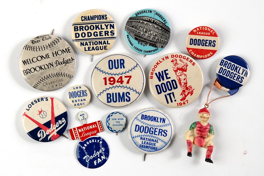 - Collection of Brooklyn Dodgers Team Buttons