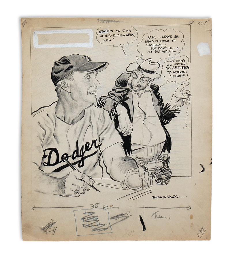 The Sal LaRocca Collection - Two Original Brooklyn Bum Drawings by Willard Mullin