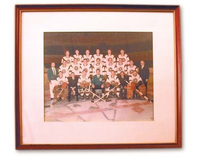 - Boom Boom Geoffrion's 1964-65 Quebec Aces Framed Team Photo (20"x24")
