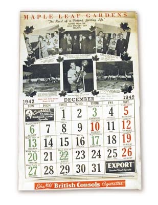 1942-43 Toronto Maple Leafs Stanley Cup Calendar