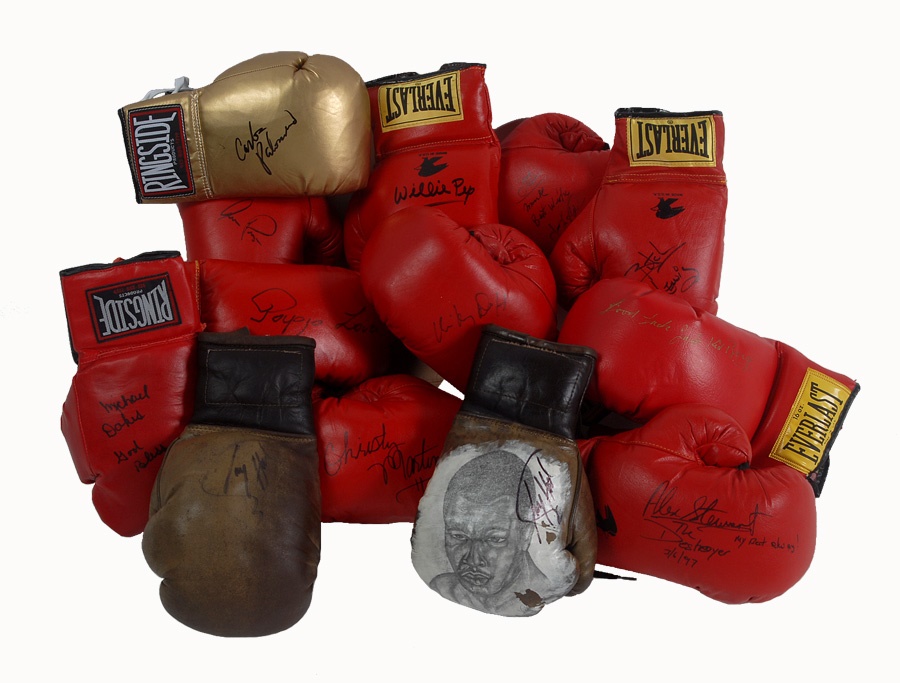 - Large Collection of Signed Boxing Gloves