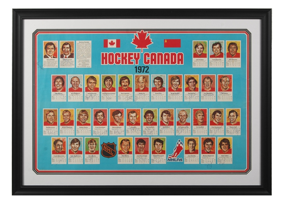 - 1972 Summitt Series Team Canada Vintage Signed Poster