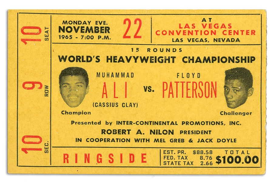 - 1965 Ali-Patterson Full Ticket Stub