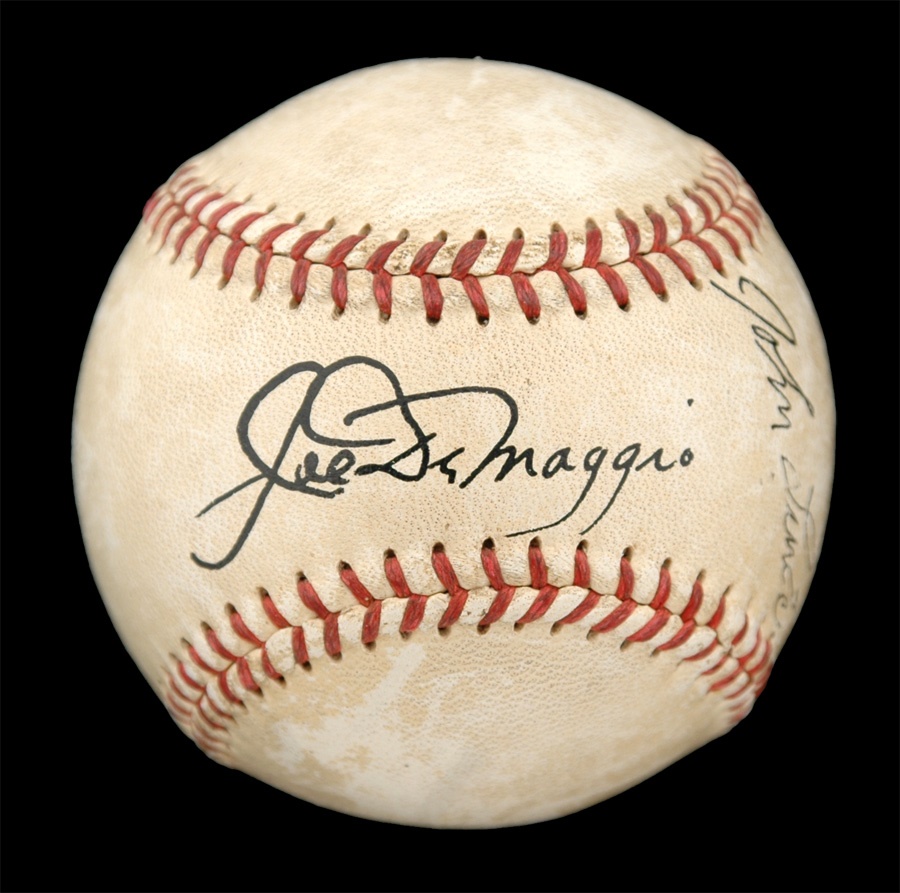 - Johnny Weissmuller Signed Photograph, Swimming Program and Joe DiMaggio Baseball (3)