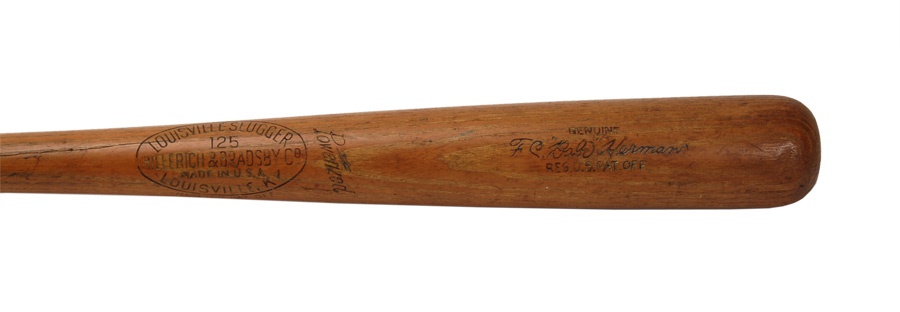 1945 Babe Herman Brooklyn Dodgers Game Used Bat