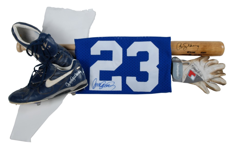 - Ryne Sandberg Game Used Cleats, Batting Gloves, Practice Jersey and Game Bat
