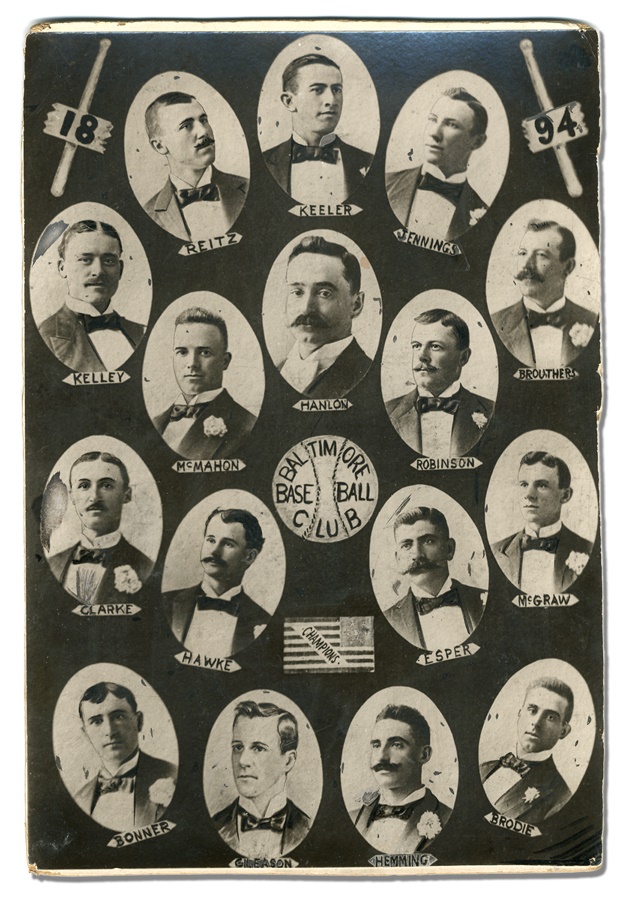Baseball - 1894 Baltimore Orioles Champions "Ovals" Display Photograph