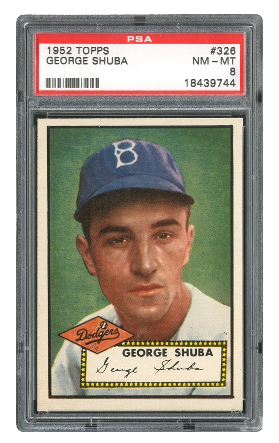 - 1952 Topps #326 George Shuba PSA NM-MT 8