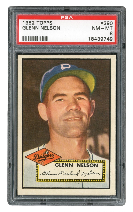 - 1952 Topps #390 Glenn Nelson PSA NM-MT 8