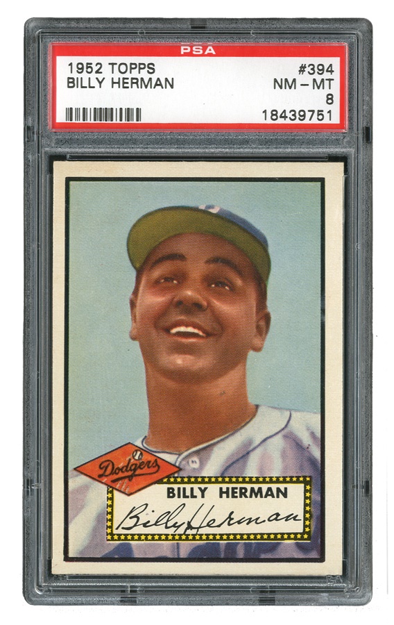 - 1952 Topps #394 Billy Herman PSA NM-MT 8