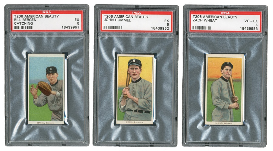 Sports and Non Sports Cards - T206 American Beauty "460 Subjects" Brooklyn Trio