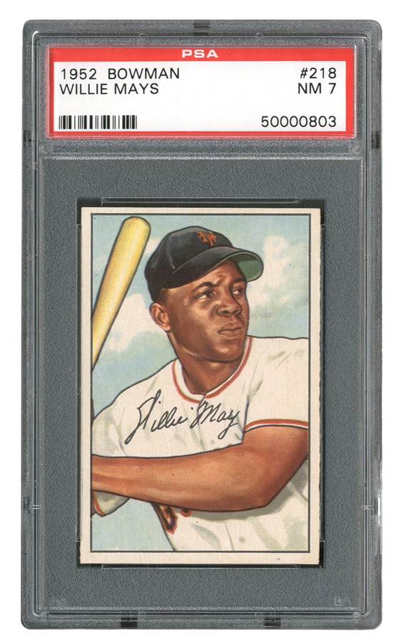 Sports and Non Sports Cards - 1952 Bowman #218 Willie Mays PSA NM 7