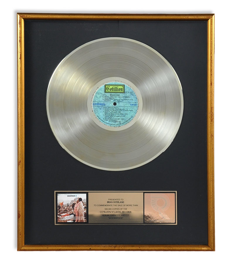 - Woodstock Soundtrack Gold Record