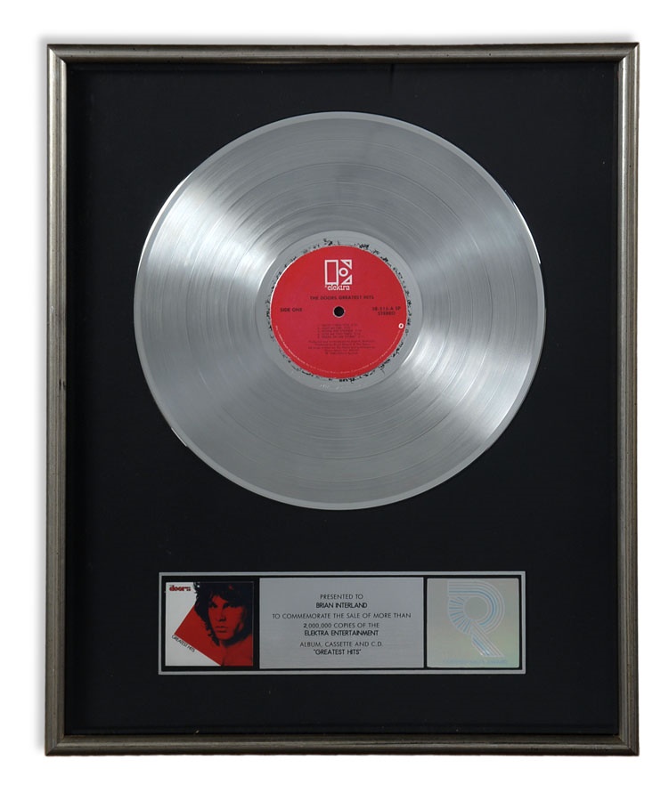 - The Doors "Greatest Hits" Gold Record