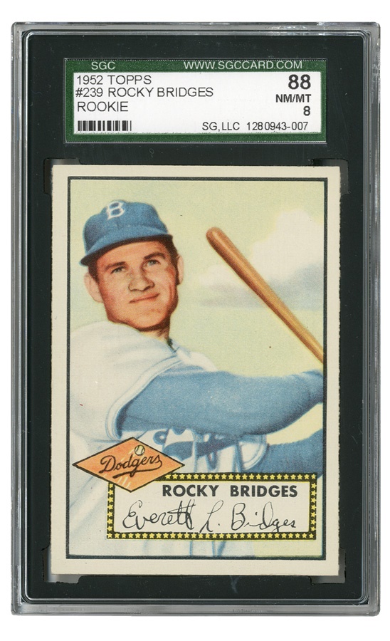 - 1952 Topps #239 Rocky Bridges SGC NM/MT 8 (88)
